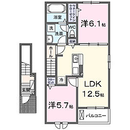 メゾン ド ルポ 2LDKの間取図画像