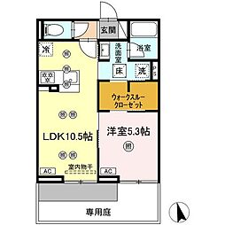 ディアライズ河内 1LDKの間取図画像