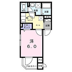 フィオーレ 1Kの間取図画像