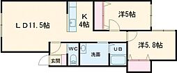 アルセ2 2LDKの間取図画像