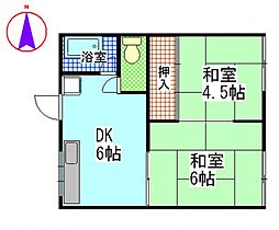 白菊コーポ 2DKの間取図画像