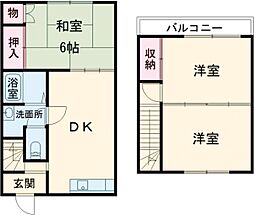 琴ハイツ 3DKの間取図画像