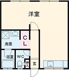 三宅マンション 1LDKの間取図画像
