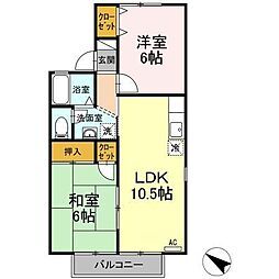 レニエ 2LDKの間取図画像