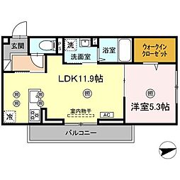 アート・アーリン 1LDKの間取図画像