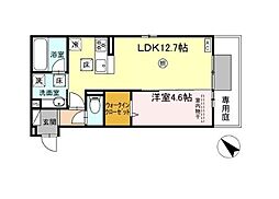 遠賀郡水巻町頃末北3丁目アパート 1LDKの間取図画像