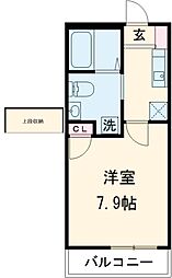 アーリーバード3 1Kの間取図画像