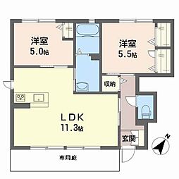 シャーメゾンミドリノC 2LDKの間取図画像