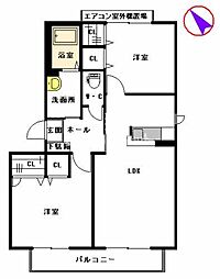 シャーメゾン大橋 2LDKの間取図画像