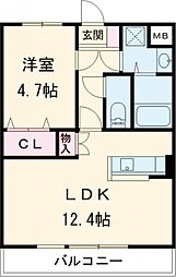 CasaDuonorth 1LDKの間取図画像