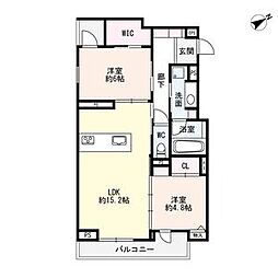極稀(ごくまれ) 2LDKの間取図画像
