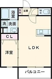 泉大津市東港町アパート 1LDKの間取図画像