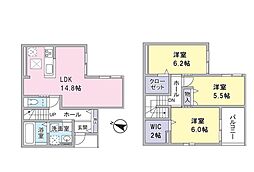 越谷市大沢3丁目アパート 3LDKの間取図画像