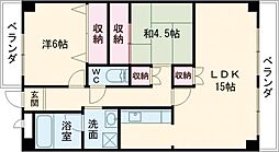 エリセオびわ湖 2LDKの間取図画像