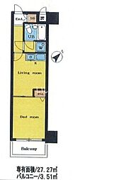 ライオンズマンション拝島第2 1DKの間取図画像