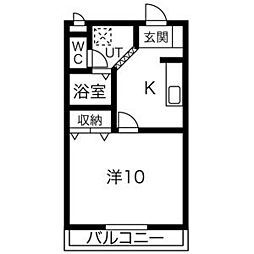 リベルテ 1Kの間取図画像