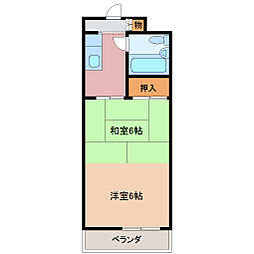 ビューハイツ兄山 2Kの間取図画像
