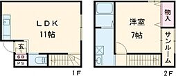 コンフォート花沢 1LDKの間取図画像