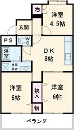 コーポサンヒルズ 3DKの間取図画像