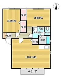 クラフト五番館 2LDKの間取図画像