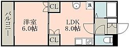 Prendre武蔵ヶ丘1 1LDKの間取図画像