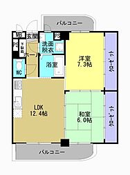 セレニティ 2LDKの間取図画像
