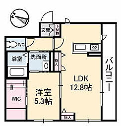 シャーメゾンレイ 1LDKの間取図画像