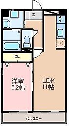パンダビル 1LDKの間取図画像