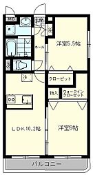 アバンツァートコルソ吉川美南 2LDKの間取図画像