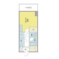 ベレーサ築地口ステーションタワー ワンルームの間取図画像