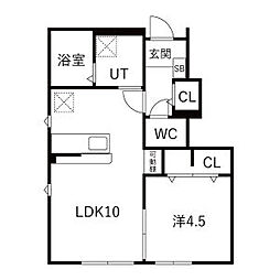 GRACE鳴神 1LDKの間取図画像