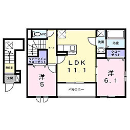 沢良宜東町アパート(028595601) 2LDKの間取図画像