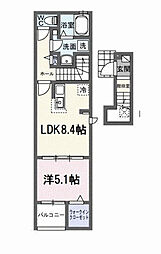 プラムガーデンC 1LDKの間取図画像