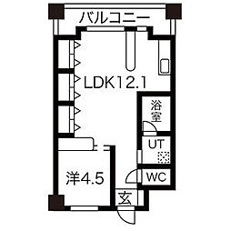 名星ビル ワンルームの間取図画像