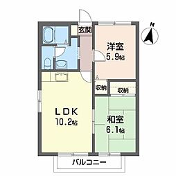 ライトアベニュー 2LDKの間取図画像