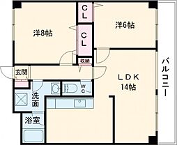 デュコムワイズ 1LDKの間取図画像