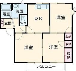 スリーゼハイツHAMAA 3DKの間取図画像
