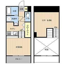 LIBTH八王寺SOUTH ワンルームの間取図画像