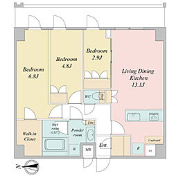 LIME RESIDENCE KAWAGUCHI EAST 3LDKの間取図画像