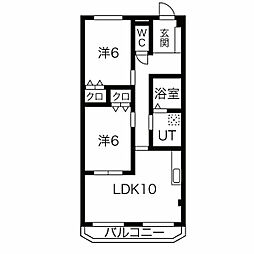 シャトーみずほ 2LDKの間取図画像