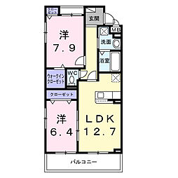 サンリットハーモニー 2LDKの間取図画像