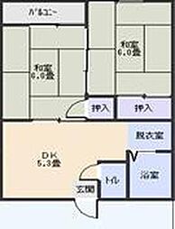 コーポ天神 2DKの間取図画像