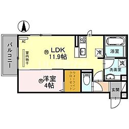 D-roomN.大谷2 1LDKの間取図画像