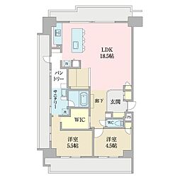 野村三好ケ丘ヒルズ参番館 2SLDKの間取図画像