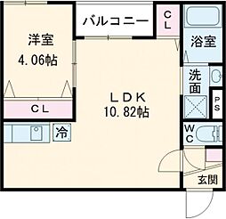 仮称)北九州市八幡西区大浦2丁目 A棟 1LDKの間取図画像