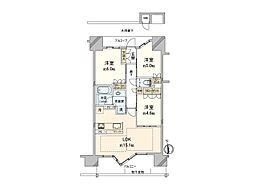 プラウド阿倍野サウスガーデン 3LDKの間取図画像