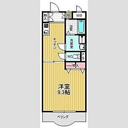 フォンティーヌ徳重 1DKの間取図画像