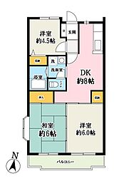 ルミエール南越谷 3DKの間取図画像