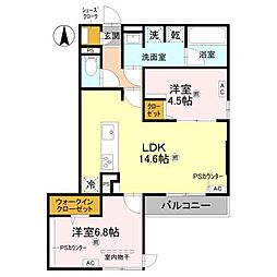 トリシア今川 2LDKの間取図画像