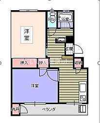グランデ天神橋 2DKの間取図画像